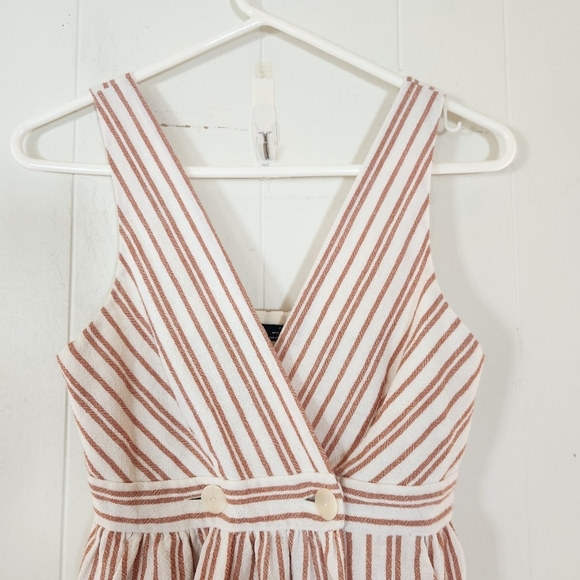 Zara Cream Orange Striped Mini Wrap Dress Sixe XS - Picture 5 of 16